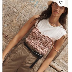 Madewell Jacquard Smocked Tank Top in Stripe